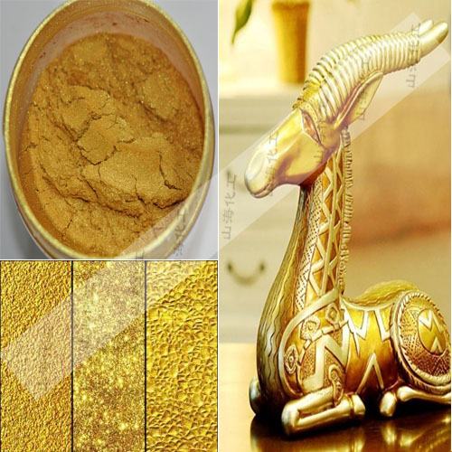直销佛像描金用高亮度超闪亮黄金粉进-口高亮金粉