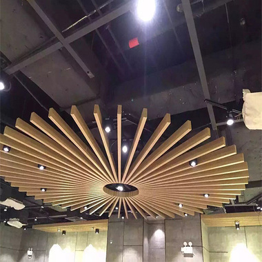 餐厅装置的铝天花铝方通吊顶 弧形型材铝方通