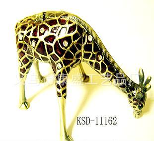 义乌康盛工艺 构思礼品摆件 铅锡合金长颈鹿首饰盒