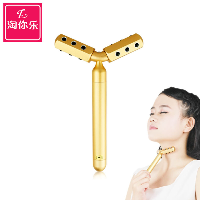 电动瘦脸器锗粒滚轮按摩器 3D面部V脸仪 Y型美容