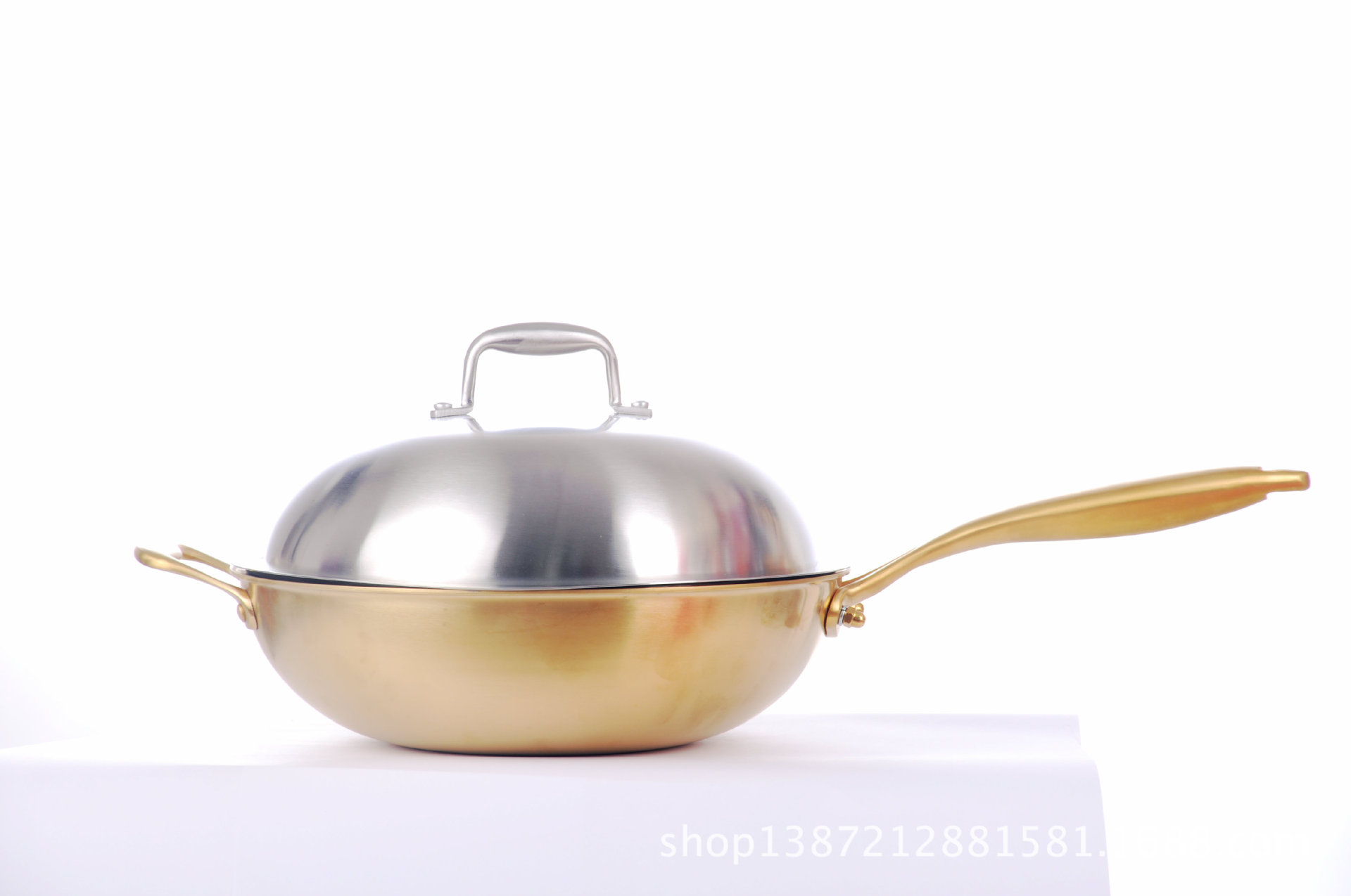钛合金炒锅 金色漂亮时髦,炒锅 锅炒锅,锅具,钛炒锅