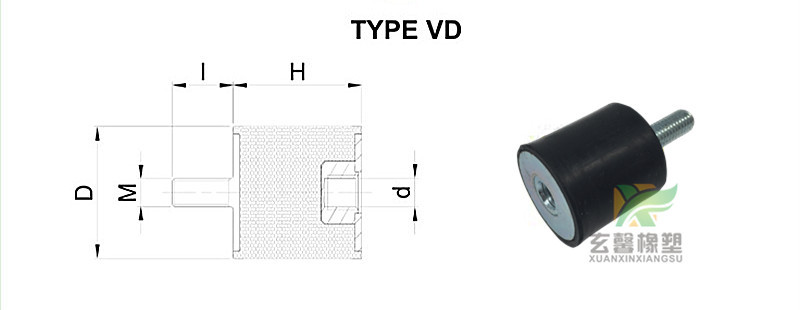 现货直销 VD型25x15 M6 橡胶减震器减震器
