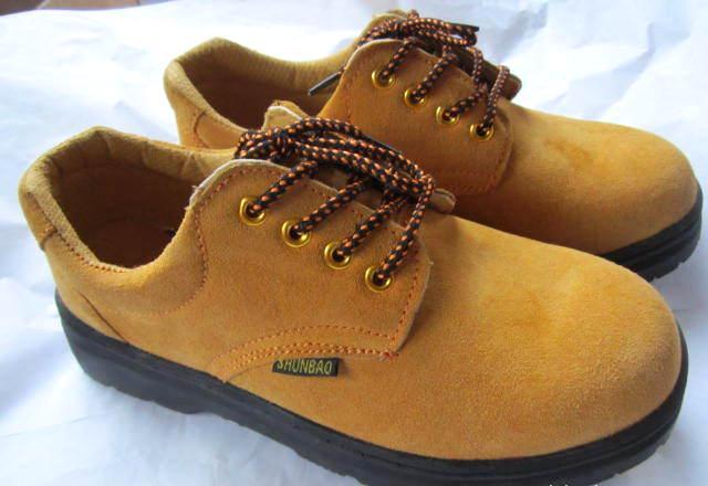 供应商批发防砸透气低帮棕色翻毛牛皮劳保鞋安全防护鞋全国