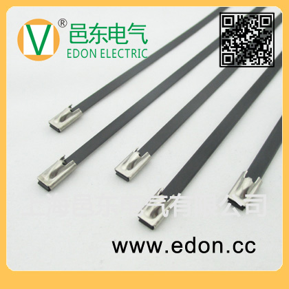 12.0mm宽恣意长度自锁式304/316白钢喷塑包