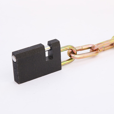 自产自销 优质钢镀锌彩色世环防撬链条锁可抗液压剪防