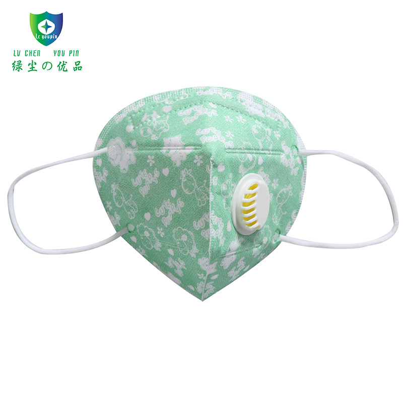 绿尘の优品 防雾霾折叠口罩卡通花样劳保口罩水刺布防尘