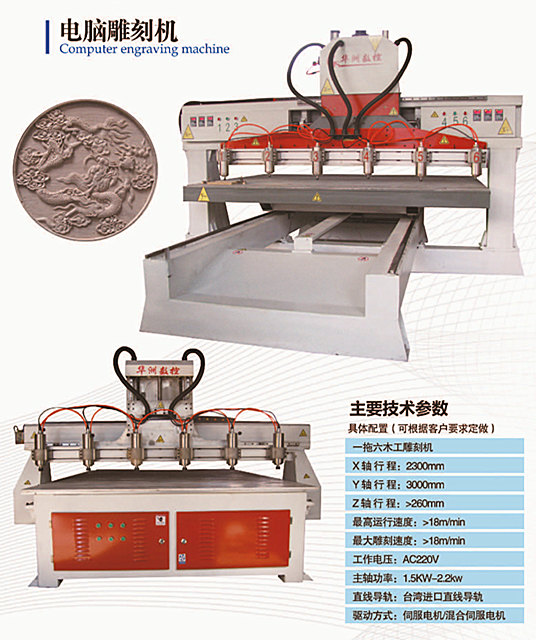 数控雕刻机 木匠铣床门雕机华洲批发供应