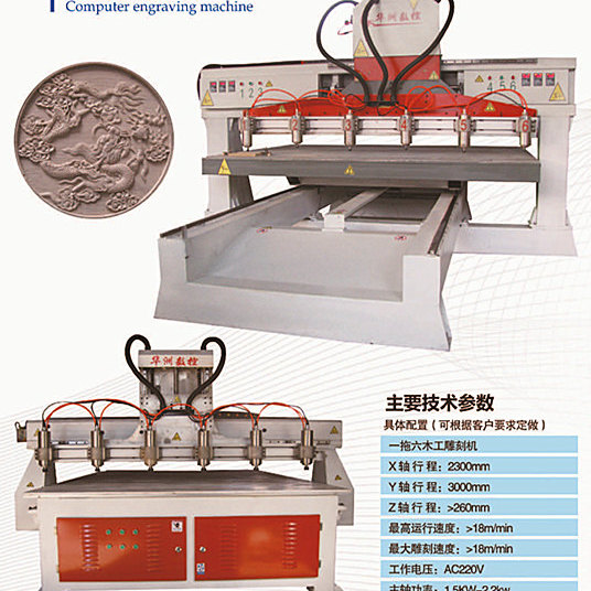 数控雕刻机 木匠铣床门雕机华洲批发供应