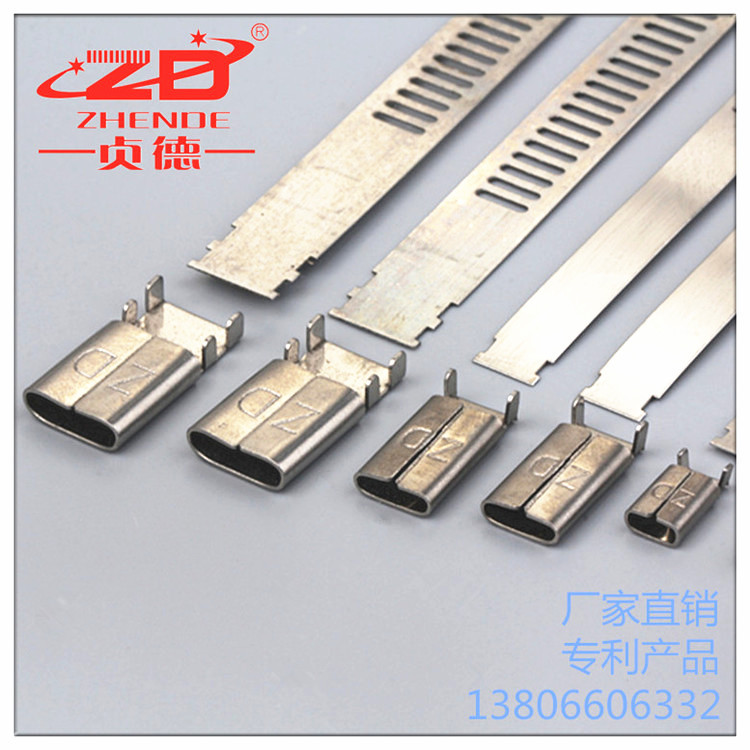 贞德不锈钢扎带304卡扣式扎带7x1000新式简易船