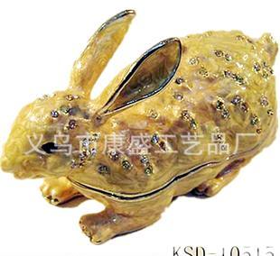 新奇特工艺礼品 动物 兔子 铅锡合金珠宝盒 金属首饰